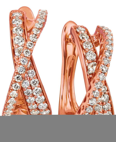 Nude Diamond Crisscross Drop Earrings (1 ct. t.w.) in 14k Rose Gold
