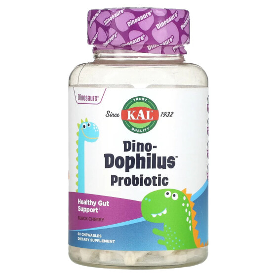 Dinosaurs, Dino-Dophilus Probiotic, Black Cherry, 60 Chewables