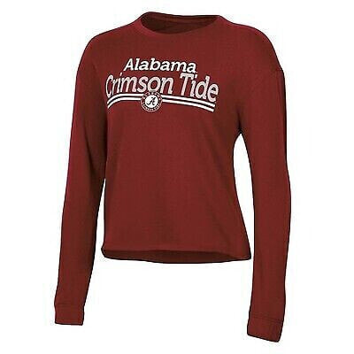 NCAA Alabama Crimson Tide Women's Crew Neck Fleece Double Stripe Sweatshirt - M