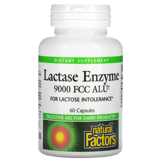 Биологически активная добавка Natural Factors Lactase Enzyme, 9,000 FCC ALU, 60 капсул
