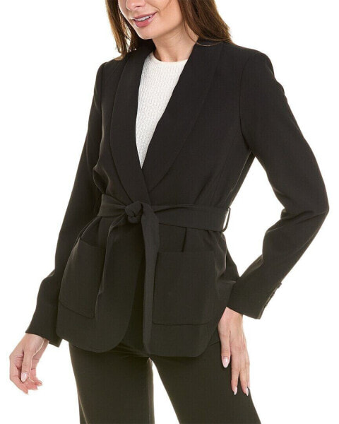 Brooks Brothers Crepe Belted Caviar Blazer Women's