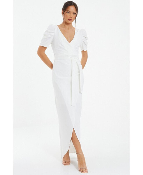 Women's Puff Sleeve Maxi Dress