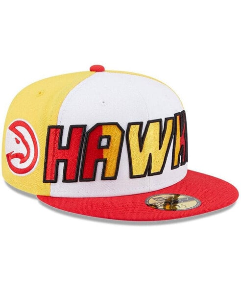 Men's White, Red Atlanta Hawks Back Half 9FIFTY Fitted Hat