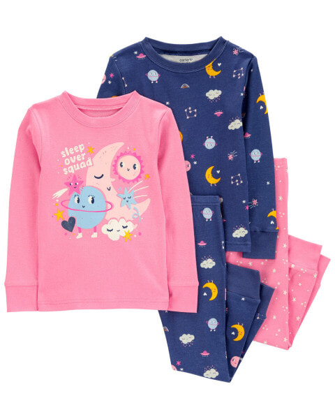 Baby 4-Piece Space 100% Snug Fit Cotton Pajamas 18M