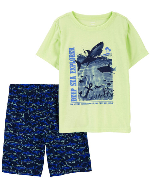 Kid 2-Piece Shark Loose Fit Pajama Set 14