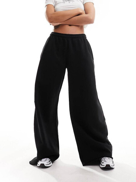 Weekday Tiana wide leg joggers in black