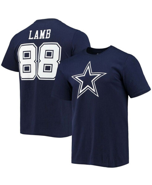 Men's CeeDee Lamb Navy Dallas Cowboys Player Icon Name and Number T-shirt