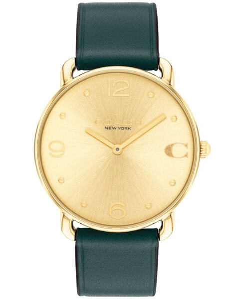 Часы COACH Elliot Green Leather Strap  36mm