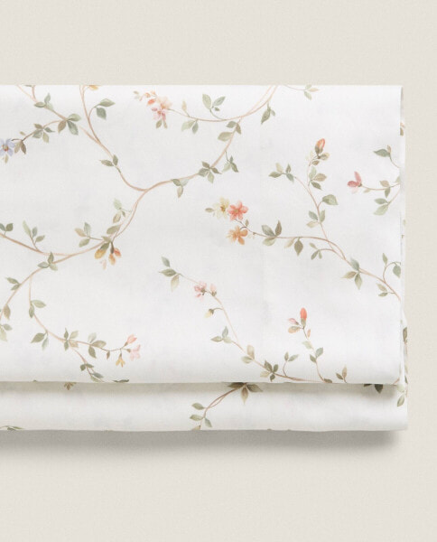 Floral print flat sheet