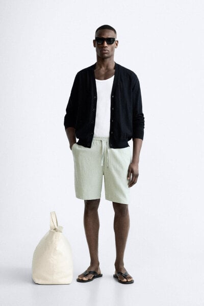 VISCOSE - LINEN BERMUDA SHORTS