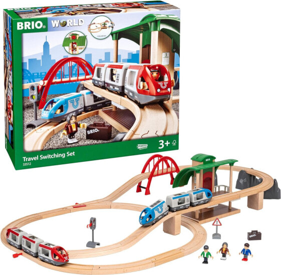 Brio World 33512 Large Brio Train Set - Railway with Railway Station, Rails and Figures - Toddler Toy Recommended from 3 Years