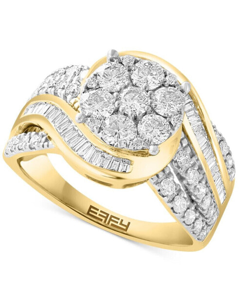Кольцо EFFY Diamond Cluster Swirl 14k Gold