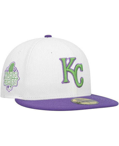 Men's White Kansas City Royals Side Patch 59FIFTY Fitted Hat