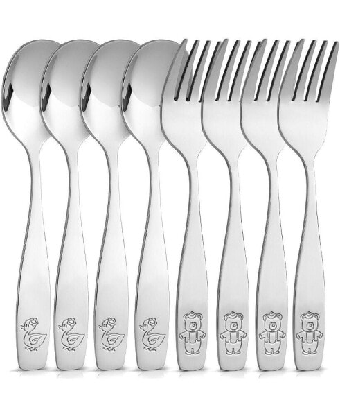 Kids and Toddler Cutlery Set Designed For Self Feeding -Spoon and Fork