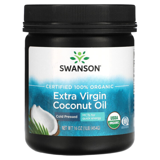 Масло кокосовое нерафинированное холодного отжима Swanson, 454 г