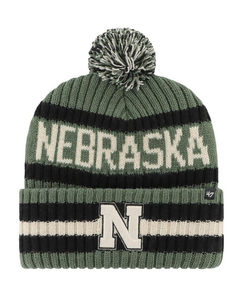 Men's Green Nebraska Huskers OHT Military-Inspired Appreciation Bering Cuffed Knit Hat with Pom