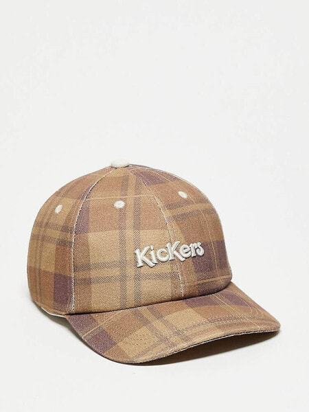 Kickers baseball cap in brown check