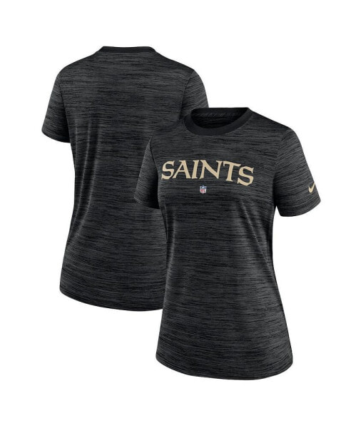 Women's Black New Orleans Saints Sideline Velocity Performance T-shirt