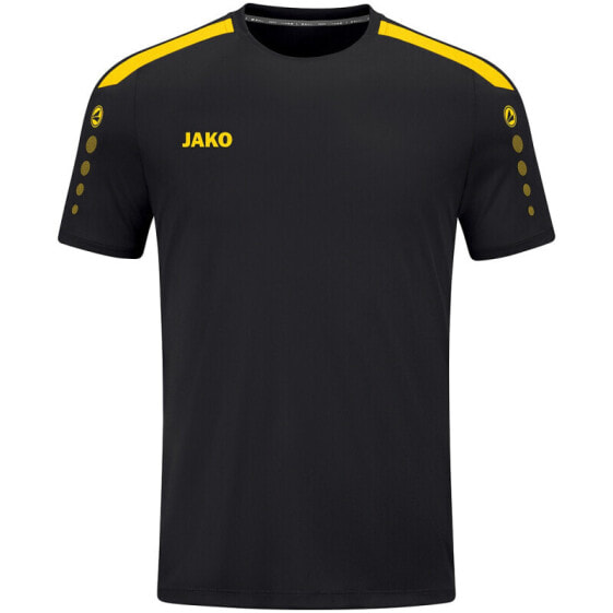 JAKO Power Kurzarm Trikot Herren 803 - Schwarz/citro L, Aus Polyester, Größe L, GTIN