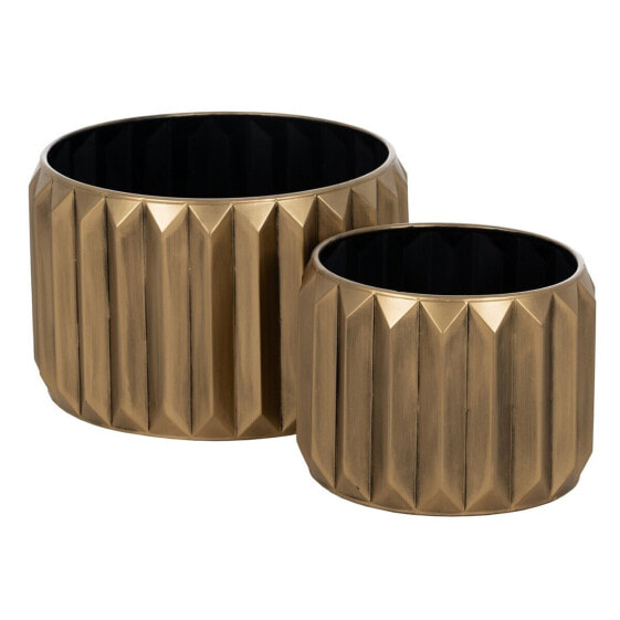 Set of Planters Golden Iron 37,5 x 37,5 x 23 cm (2 Units)