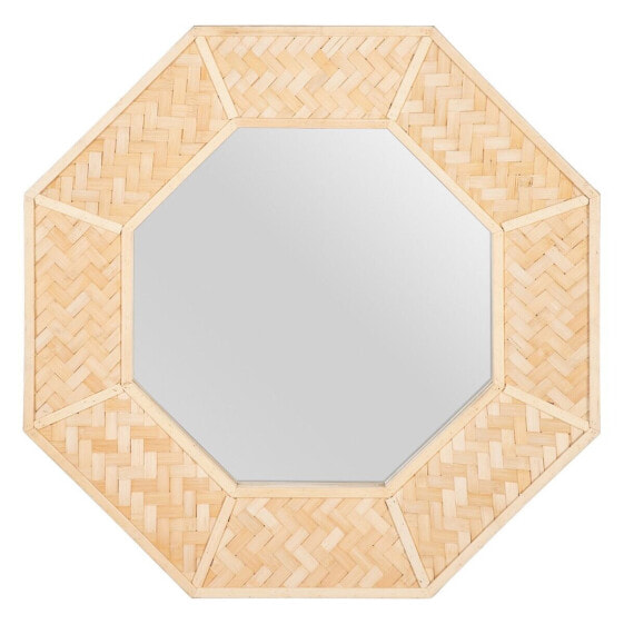 Настенное зеркало 81 x 6,5 x 81 cm Натуральный Бамбук