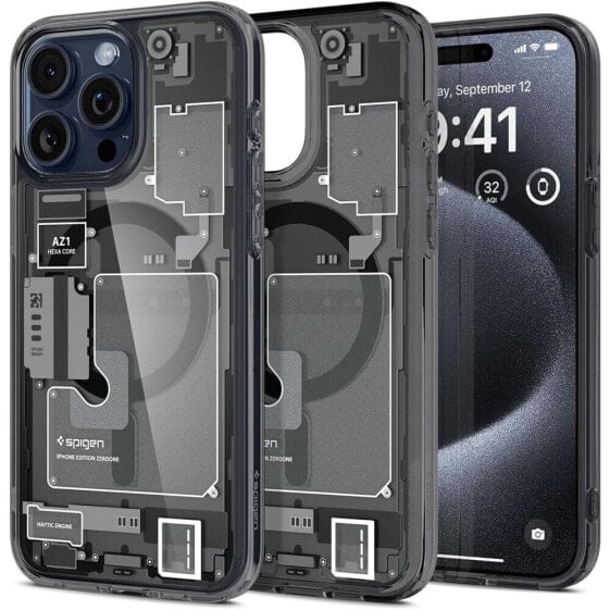 Чехол Spigen Ultra Hybrid Mag с MagSafe для iPhone 15 Pro серо-черный