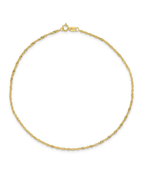 Singapore Chain Anklet in 14k Yellow Gold