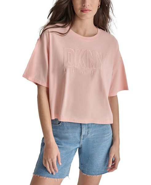 Women's Cropped-Fit Short-Sleeve Logo T-Shirt