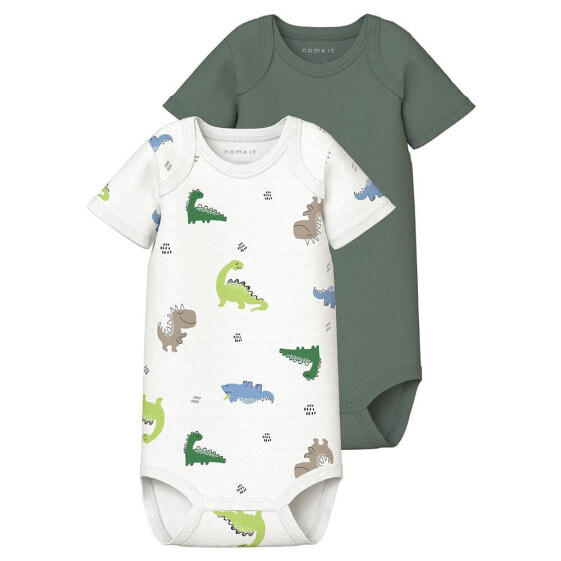 NAME IT Wild Lime Dino Short Sleeve Body 2 Units