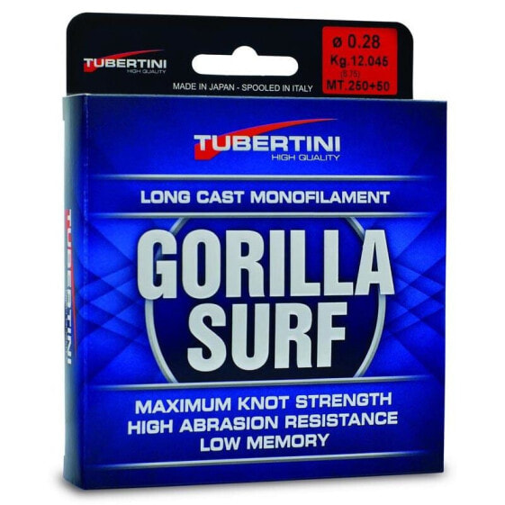 Леска монофильная Tubertini Gorilla Surf 300 м, для рыбалки Серф-Кастинг, с ULV обработкой