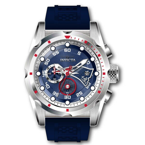 Наручные часы Invicta NFL New England Patriots для мужчин - 50 мм, синие (модель 45522)