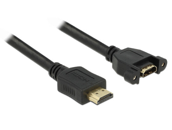 Разъемы и переходники Delock 1м 2xHDMI - HDMI Type A (Standard) - HDMI Type A (Standard), черный