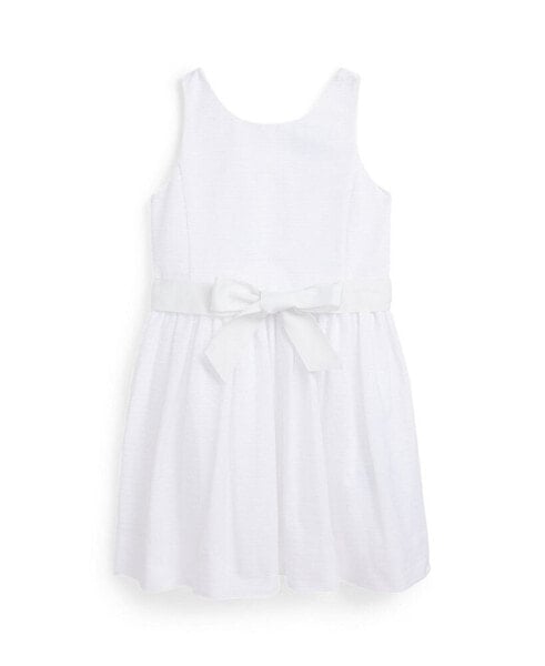 Toddler and Little Girls Ottoman-Ribbed Cotton Dress