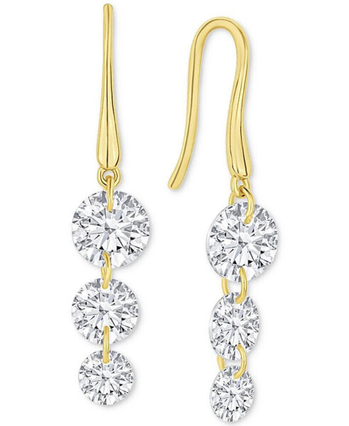 Cubic Zirconia Graduated Linear Drop Earrings