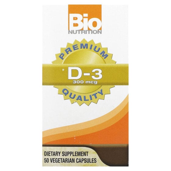 Витамин D Bio Nutrition D-3, 300 мкг, 50 вегетарианских капсул