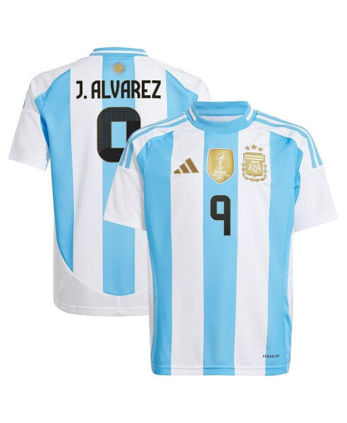 Big Boys and Girls Julian Alvarez White Argentina National Team 2024 Home Replica Jersey