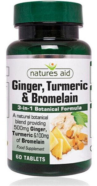 Turmeric ginger and bromelain 60 tablets - immune support