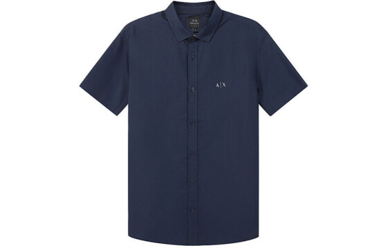 Рубашка мужская ARMANI EXCHANGE SS22 Полосатая кнопка с коротким рукавом