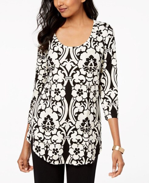 3/4-Sleeve Printed Tunic Top, Created for Macy's