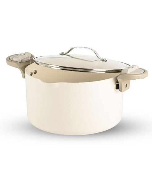 Natural Collection Ceramic Coating Non-Stick 8 Qt Pasta Pot with Lock Handles