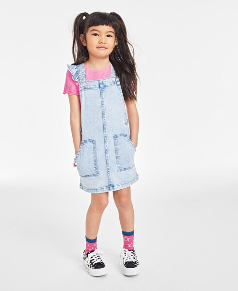 Little Girls Zinnia Winged Denim Jumper, Created for Macy's