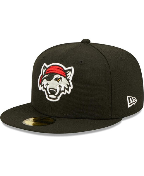Men's Black Erie SeaWolves Authentic Collection Team Home 59FIFTY Fitted Hat