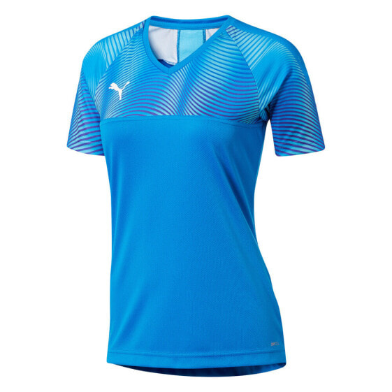 Puma Cup Jersey V Neck Short Sleeve Soccer Jersey Womens Blue 70405702