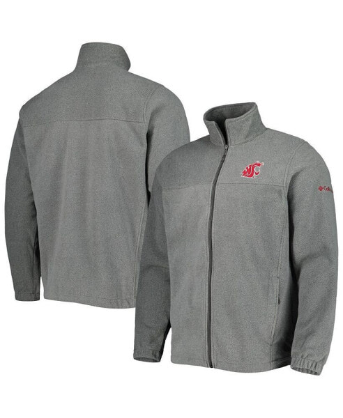 Men's Charcoal Washington State Cougars Flanker III Fleece Team Full-Zip Jacket