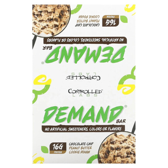 Demand Bar, Chocolate Chip, Peanut Butter Cookie Dough, 12 Bars, 2.12 oz (60 g) Each