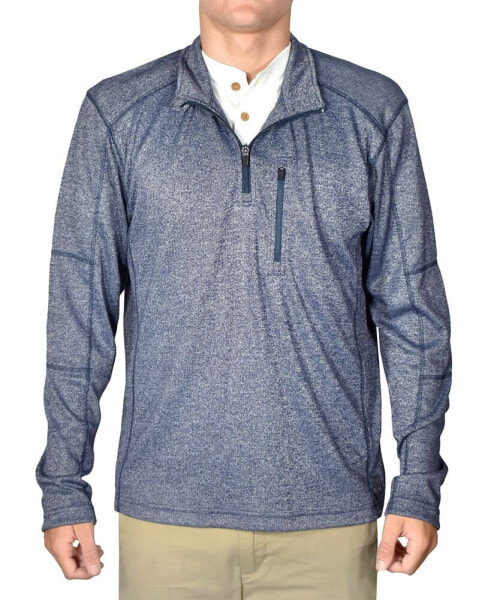 Men's Micro-Rib Quarter-Zip Ribbed Sweater