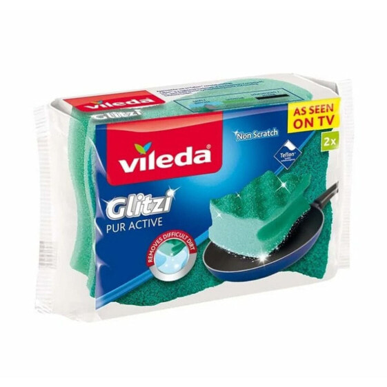 Шкурка для посуды Vileda Glitzi Pur Active Зеленая 60 x 4 x 90 см (2 шт)