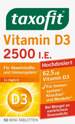 Vitamin D3 2500 I.E. Tabletten 50 St, 7,7 g