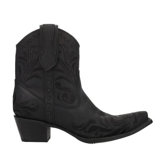 Circle G by Corral Embroidered Snip Toe Cowboy Booties Womens Black Casual Boots