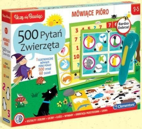 Развивающая настольная игра Clementoni Mówiące pióro 500 вопросов Животные (50649)